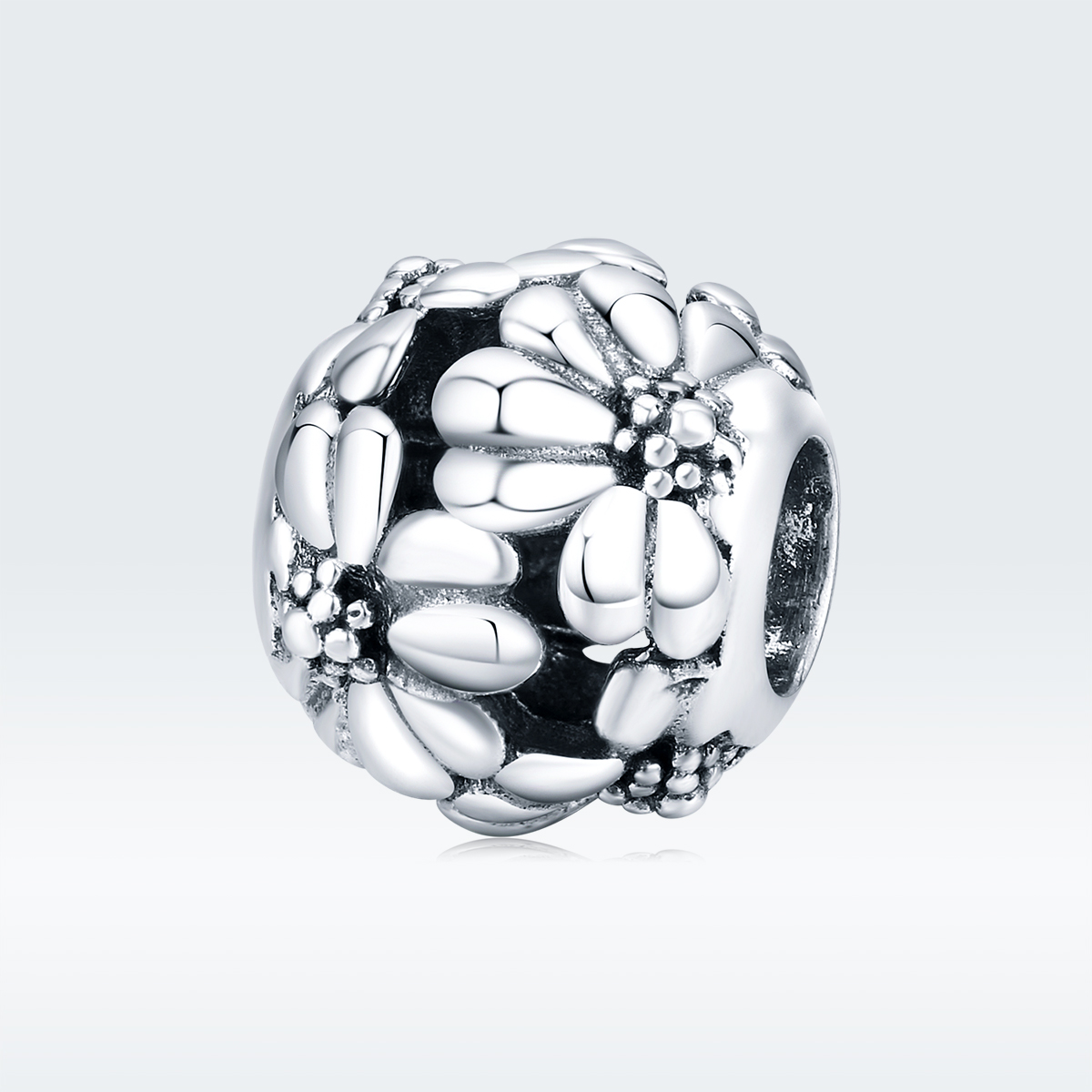 charm en estilo pandora de plata con margarita scc1487