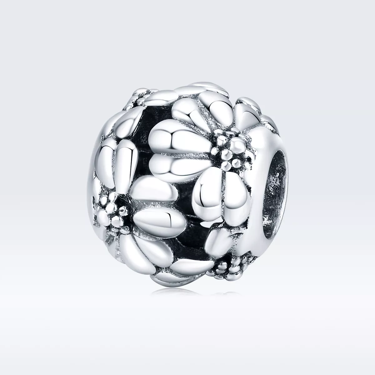 charm en estilo pandora de plata con margarita scc1487