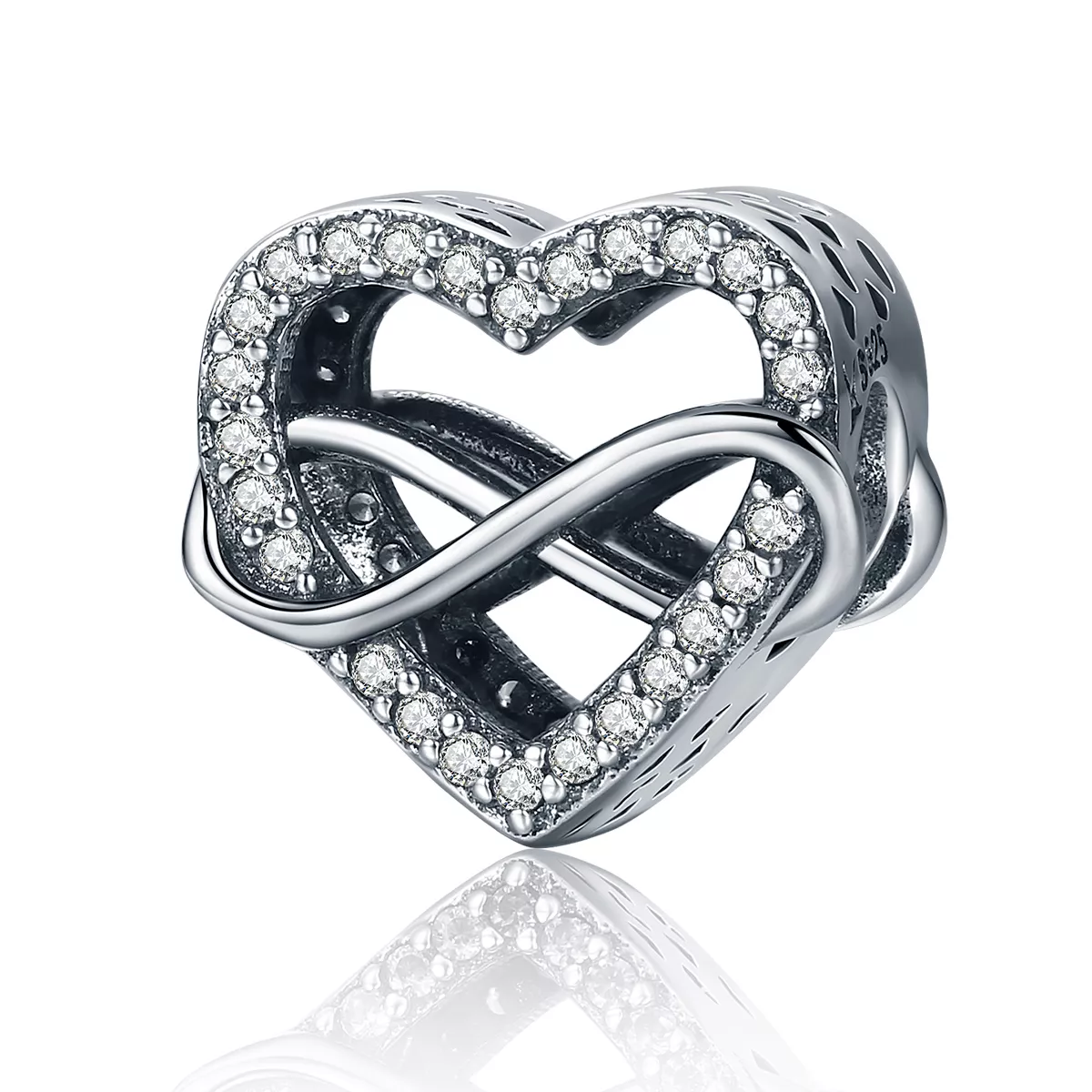charm en forma de corazón de plata estilo pandora scc432