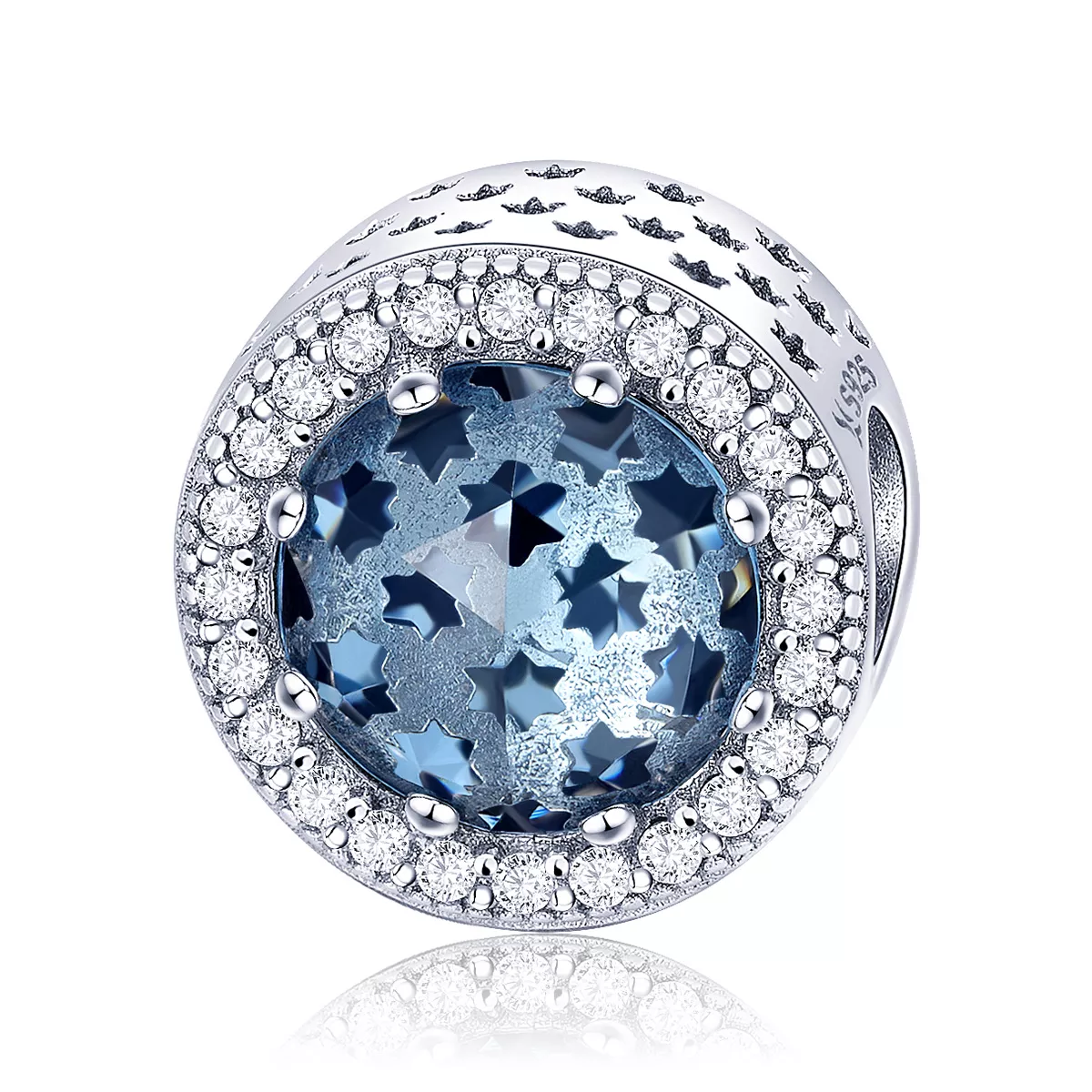charm estilo pandora de plata con diseño de cielo estrellado scc730