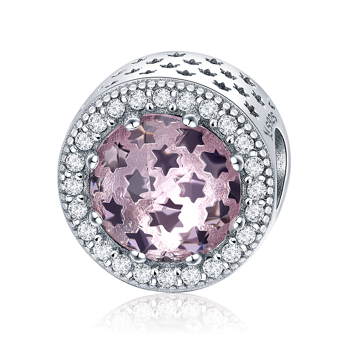 charm estilo pandora de plata con diseño de cielo estrellado scc731