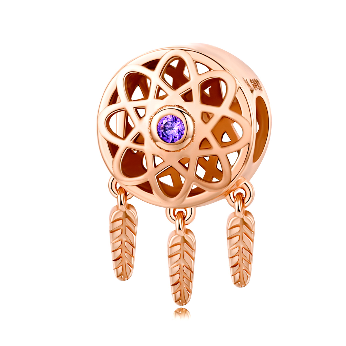 charm pandora estilo atrapasueños en oro rosa scc330 c