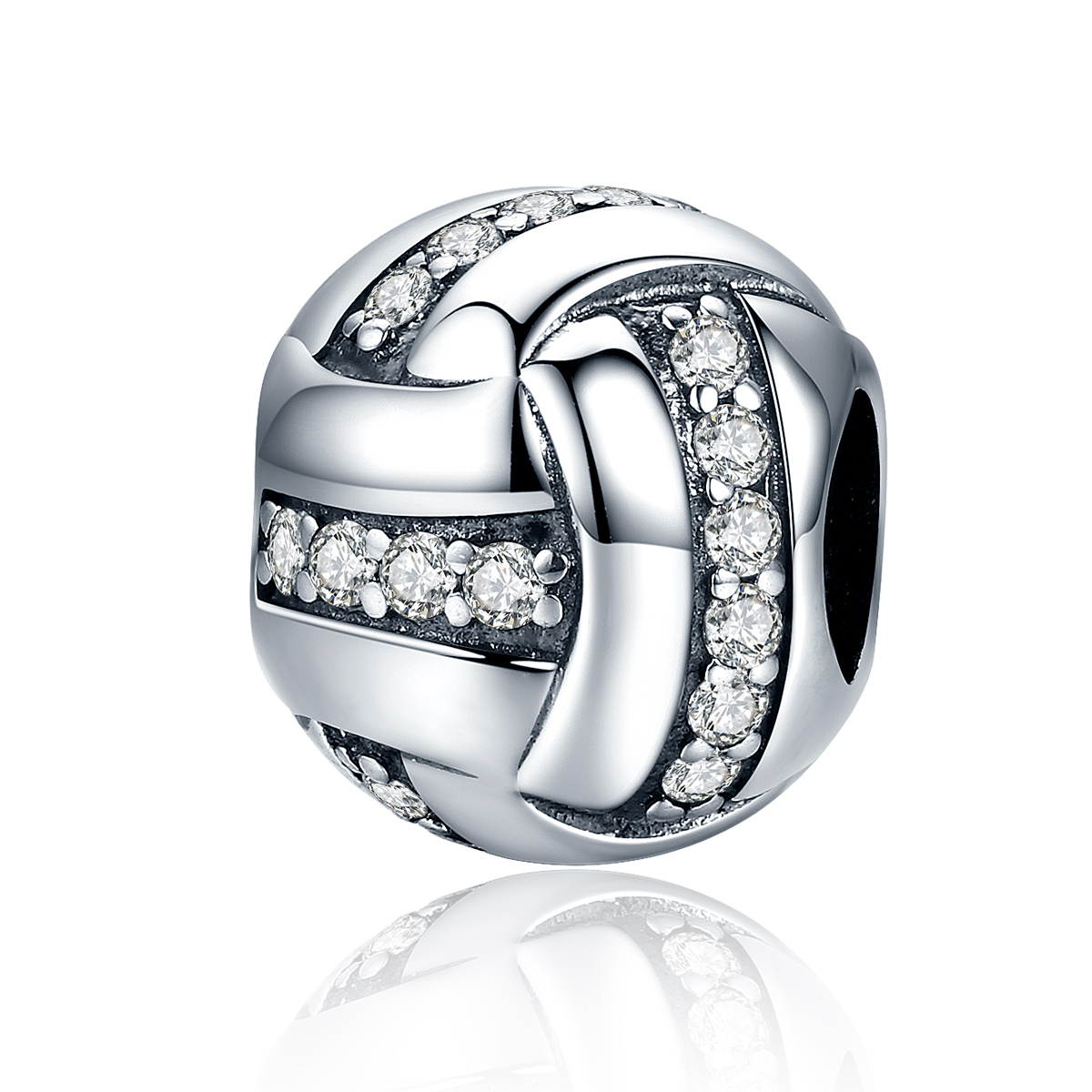 encanto plateado de estilo pandora con brillo complejo scc302