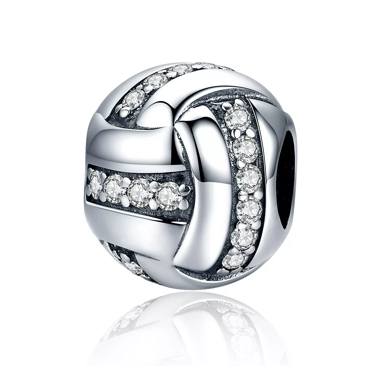 encanto plateado de estilo pandora con brillo complejo scc302