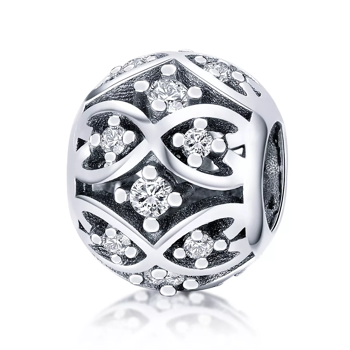 pulsera de estilo pandora con encanto de elegancia plateada scc732