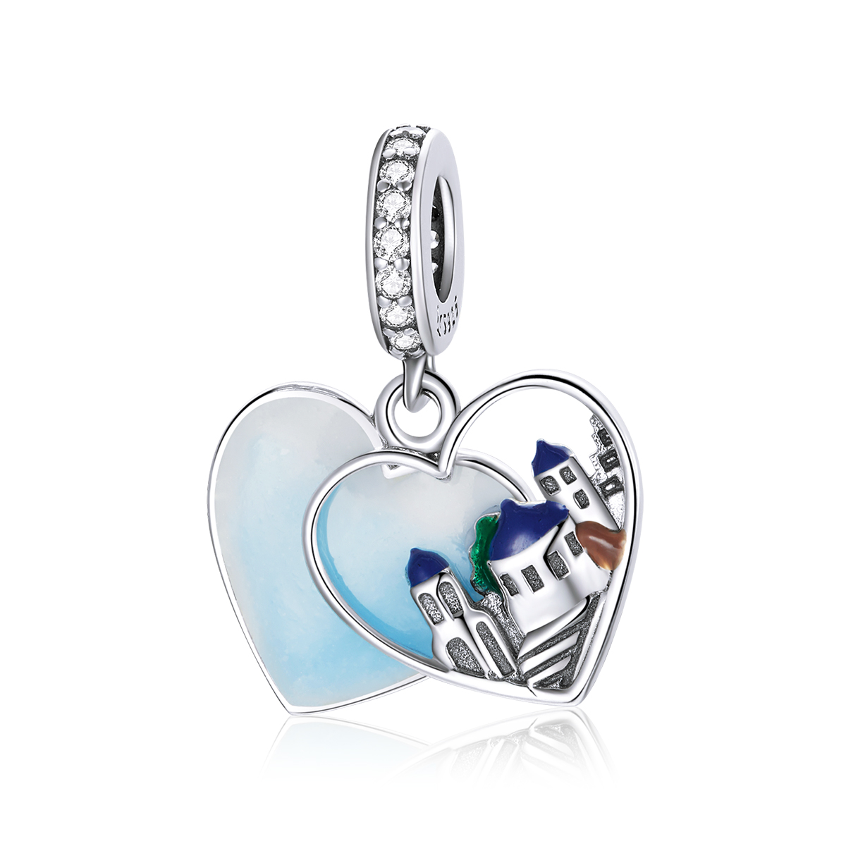 pandora estilo plateado encanto paisaje colgante scc1742