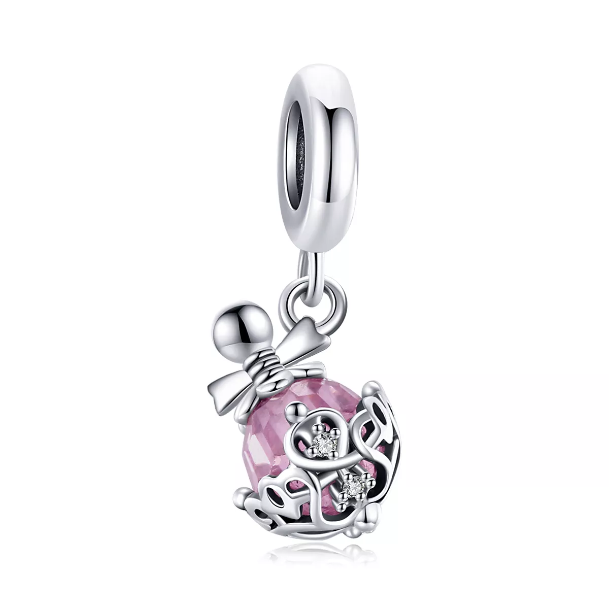 pandora style colgante de botella de perfume de plata scc1734