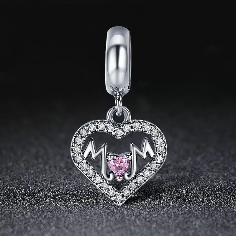 (imagen para) Pandora Style Plata Mamá Corazón Colgante - SCC392 - Ver 2