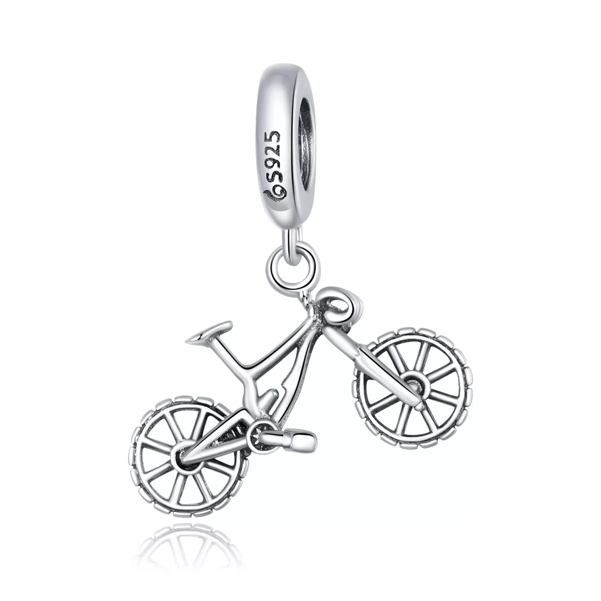 pendiente de bicicleta de plata al estilo pandora bsc384