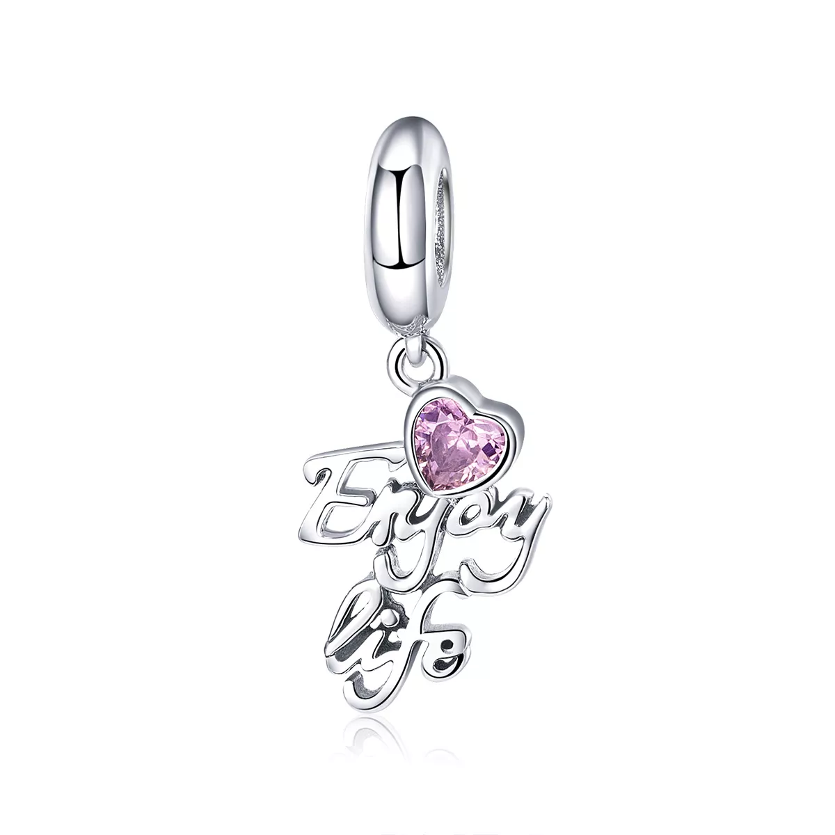 pendiente de plata con estilo pandora love life dangle scc907