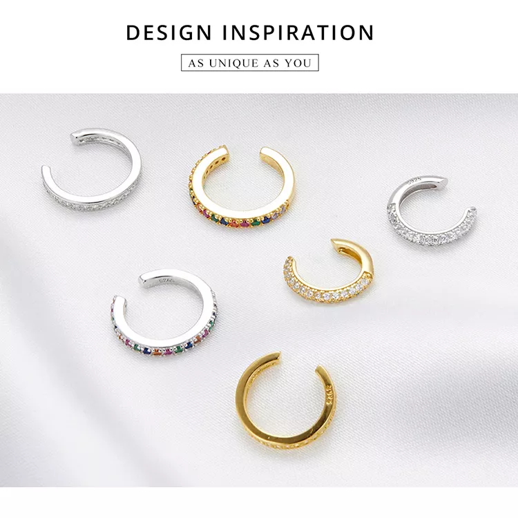 (imagen para) Estilo Pandora 18 quilates chapado en oro Clip de oreja simple - SCE996-B - Ver 3