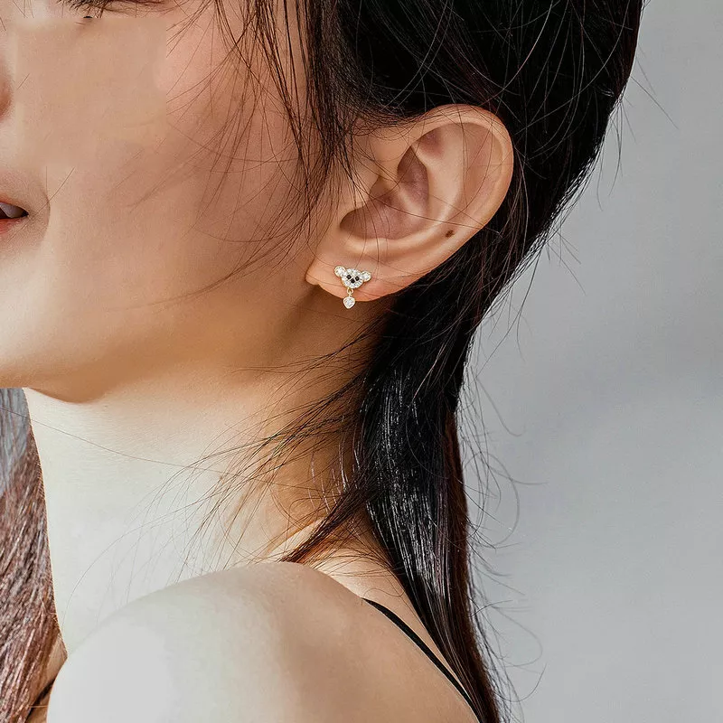 (imagen para) Estilo Pandora, aretes de osito lindo chapados en oro de 18 quilates - SCE788 - Ver 3