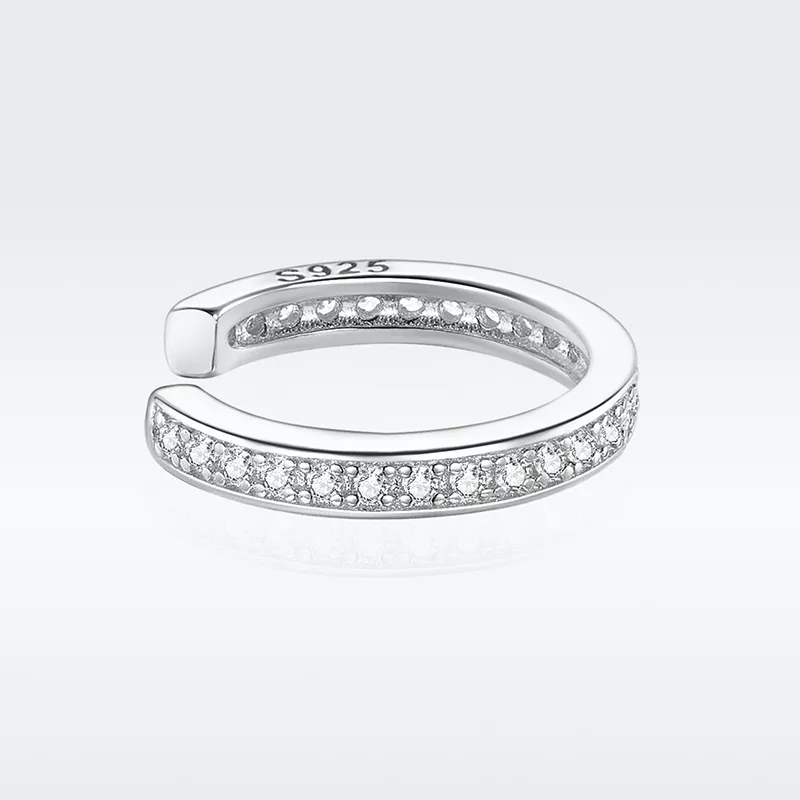(imagen para) Pendiente de Clip de Plata Estilo Pandora Simple - SCE998-A - Ver 2