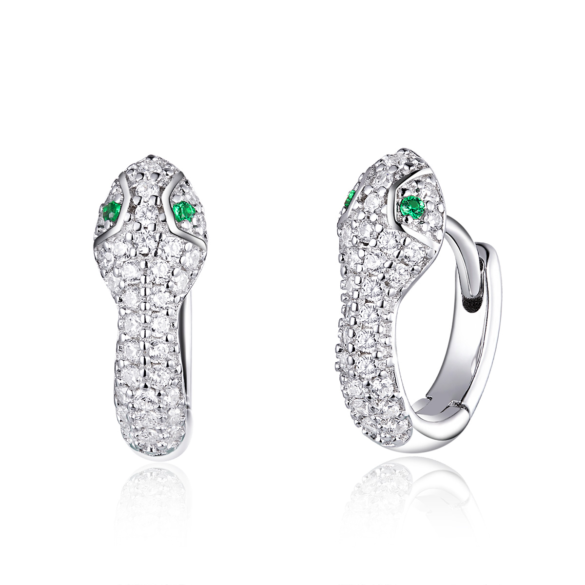pendientes de aro encantadores de serpiente en plata estilo pandora sce922