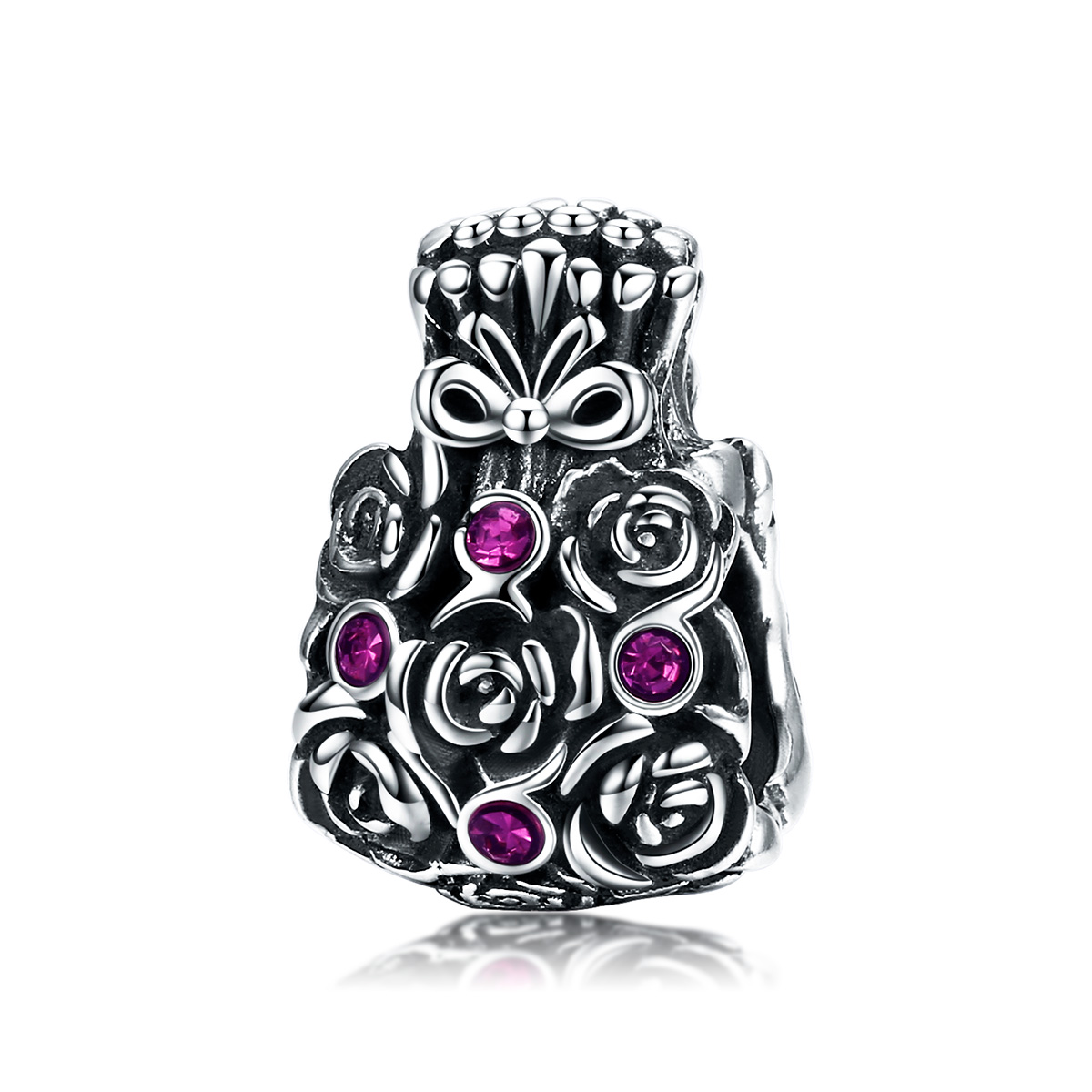charm de bolsa estilo pandora en tono rosa scc962