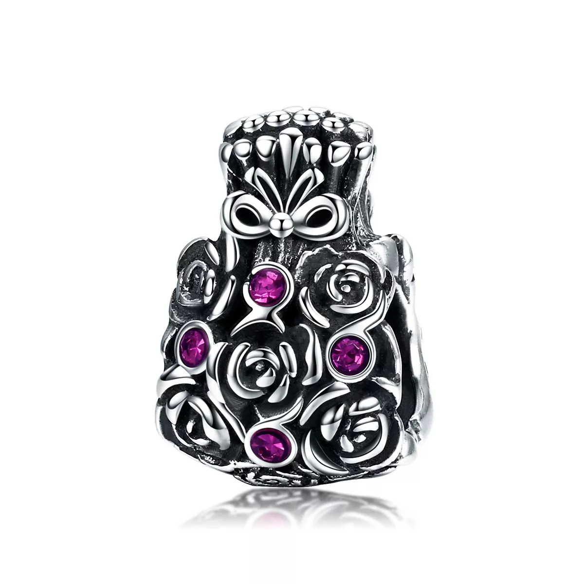 charm de bolsa estilo pandora en tono rosa scc962