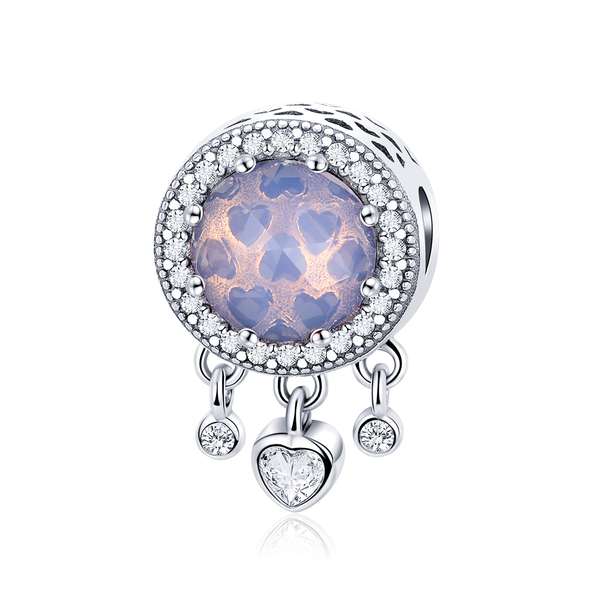 charm de corazón brillante estilo pandora scc999