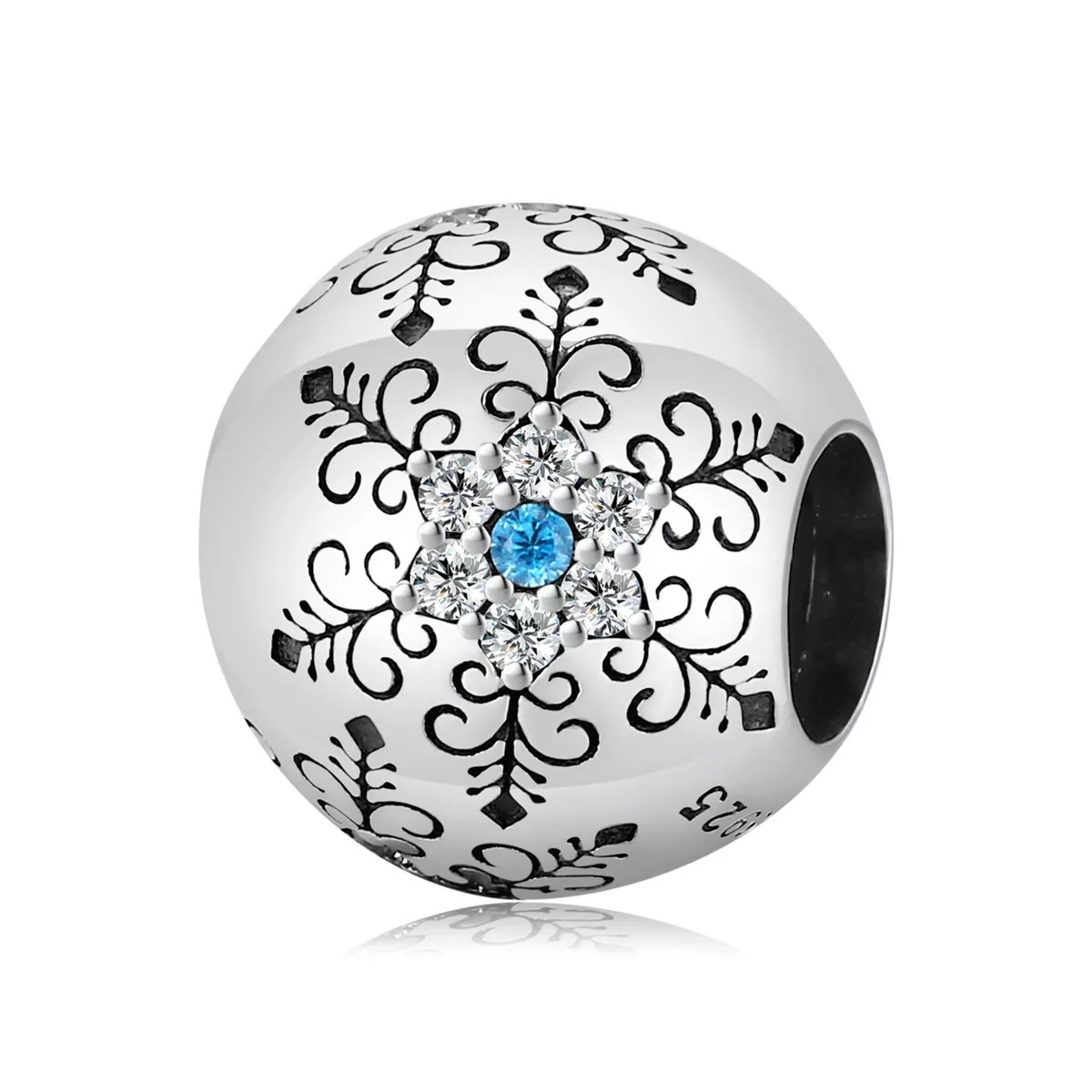 charm de estilo pandora con copos de nieve bsc513
