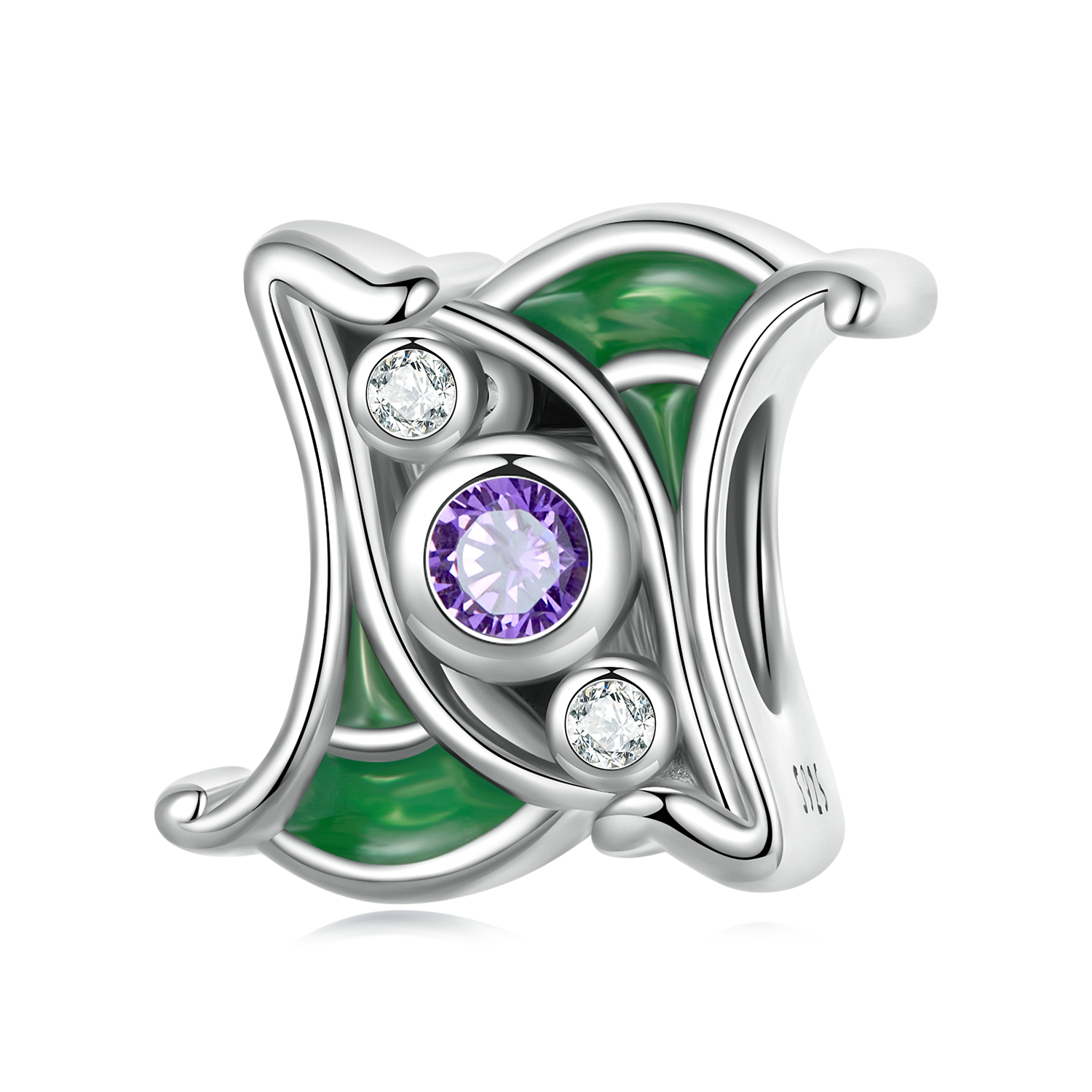charm de separador de circonio púrpura estilo pandora scc2294