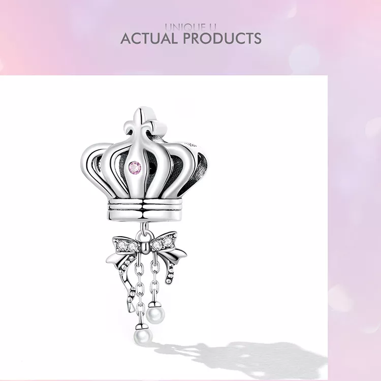 (imagen para) Charm estilo Pandora con corona y lazo - SCC2259 - Ver 9