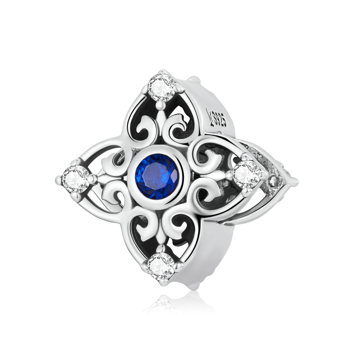 charm estilo pandora con diseño retro calado scc2128