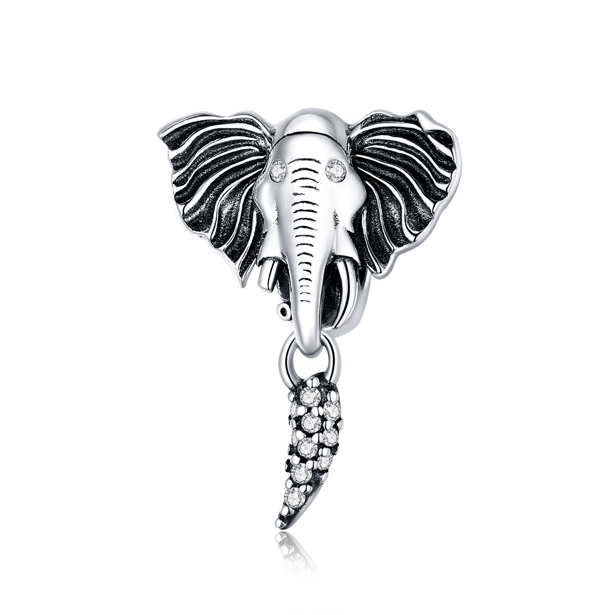 charm estilo pandora con elefante y dientes faltantes scc1583