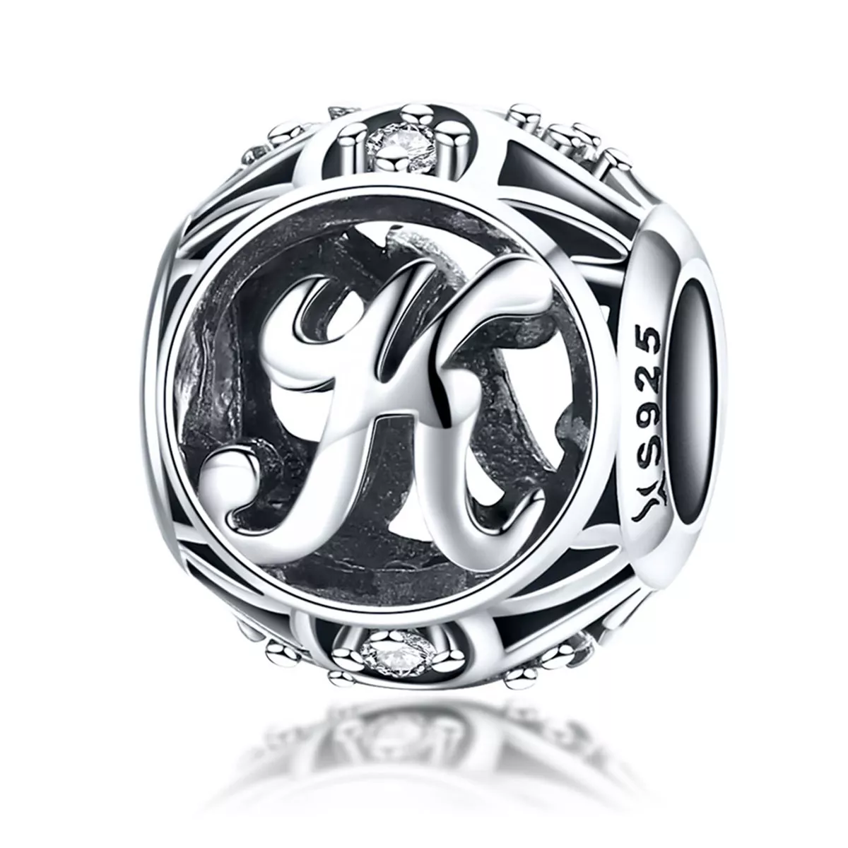 charm estilo pandora con letra k scc738 k