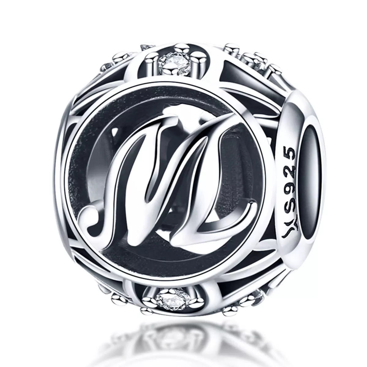 charm estilo pandora con letra m scc738 m