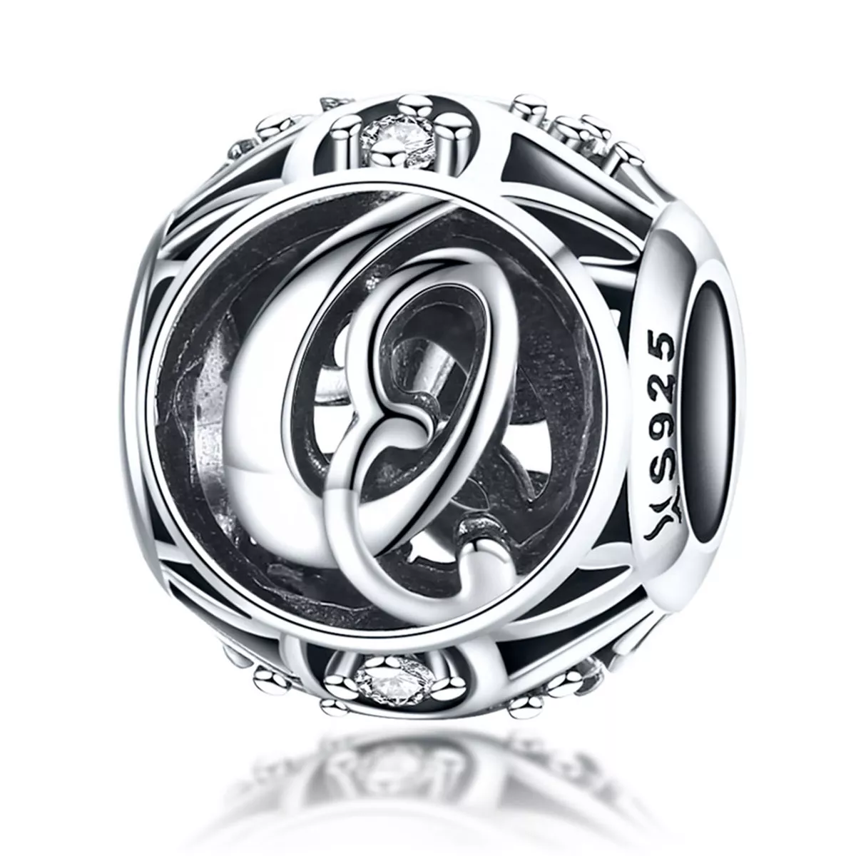 charm estilo pandora con letra q scc738 q