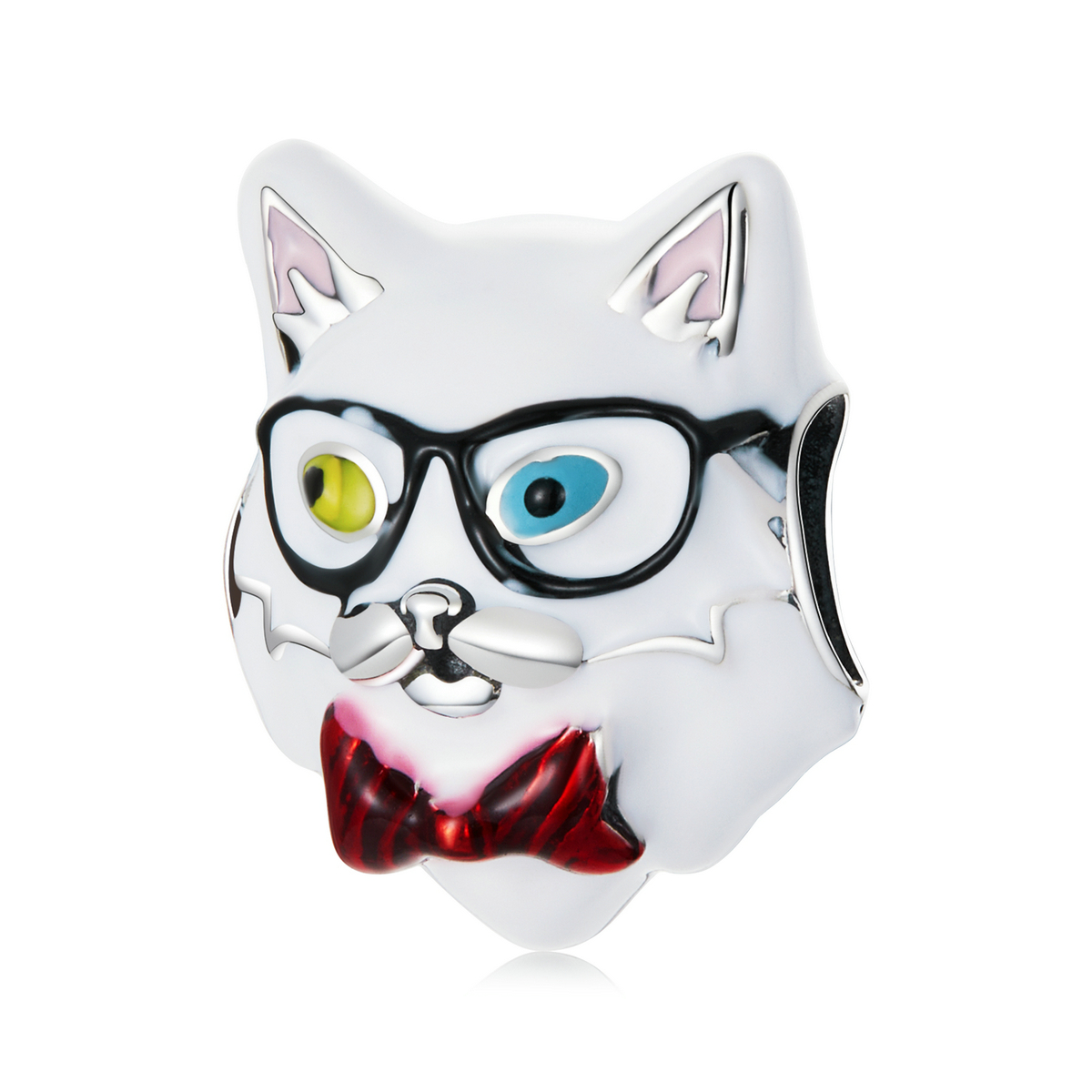charm estilo pandora de gato blanco scc2093