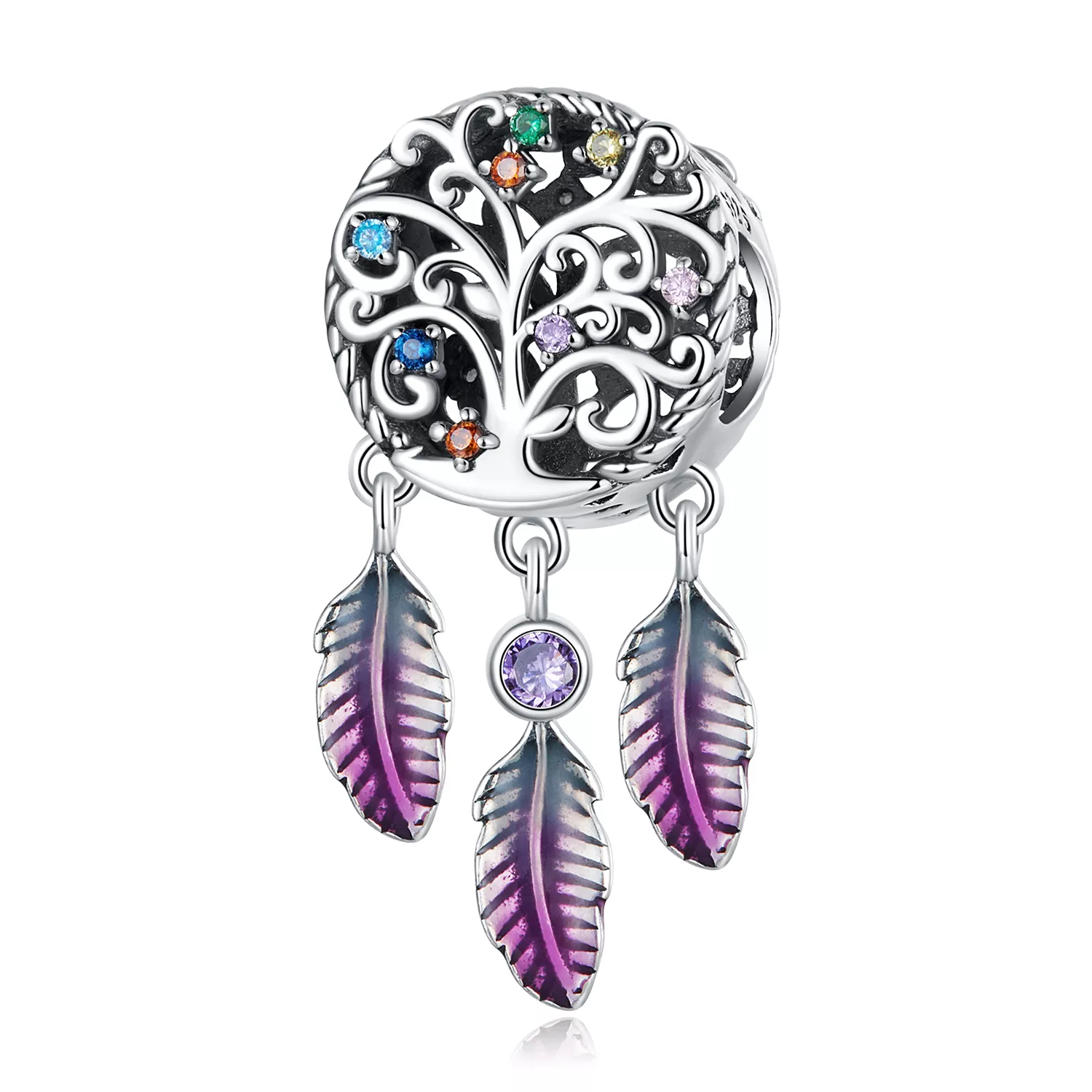 charm estilo pandora árbol de la vida atrapasueños scc2268