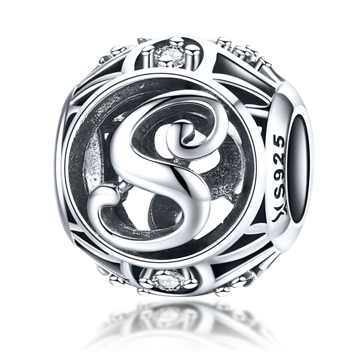 charm pandora estilo letra s scc738 s