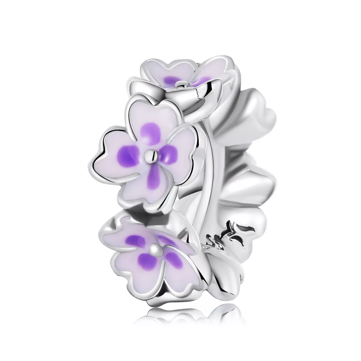 charm separador estilo pandora con flores scc2212