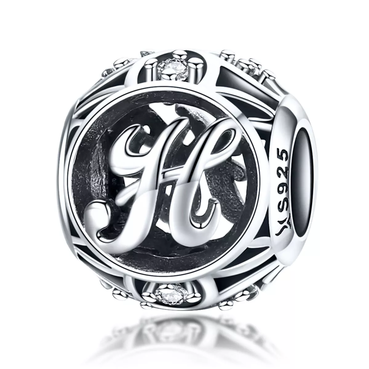 pulsera de estilo pandora con colgante de letra h scc738 h