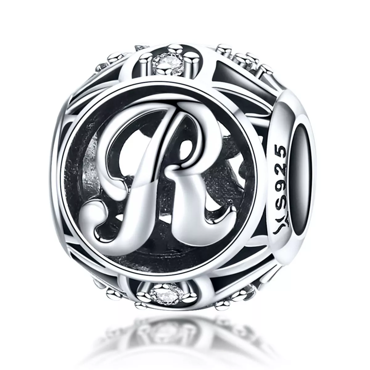 pulsera estilo pandora con colgante de letra r scc738 r