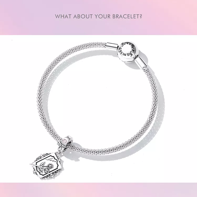 (imagen para) Colgante Invitación Rosa Estilo Pandora - SCC2262 - Ver 8