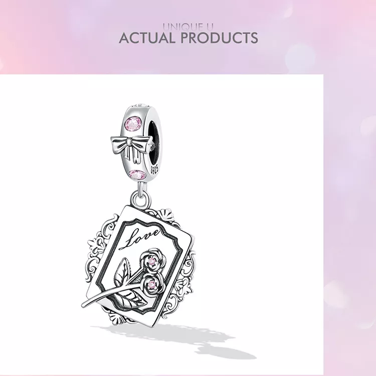 (imagen para) Colgante Invitación Rosa Estilo Pandora - SCC2262 - Ver 9