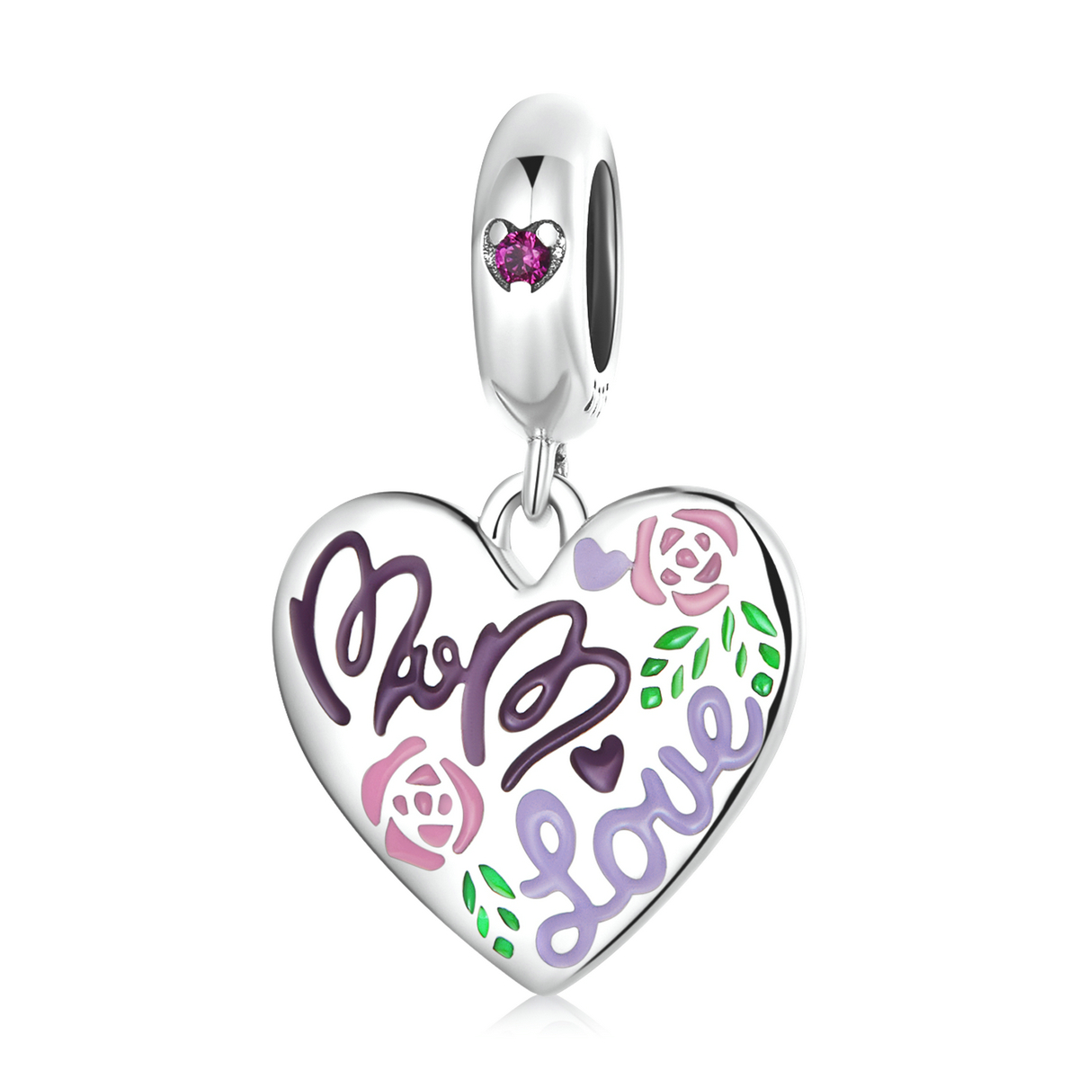 día de la madre estilo pandora corazones de graffiti coloridos cuelgan bsc594