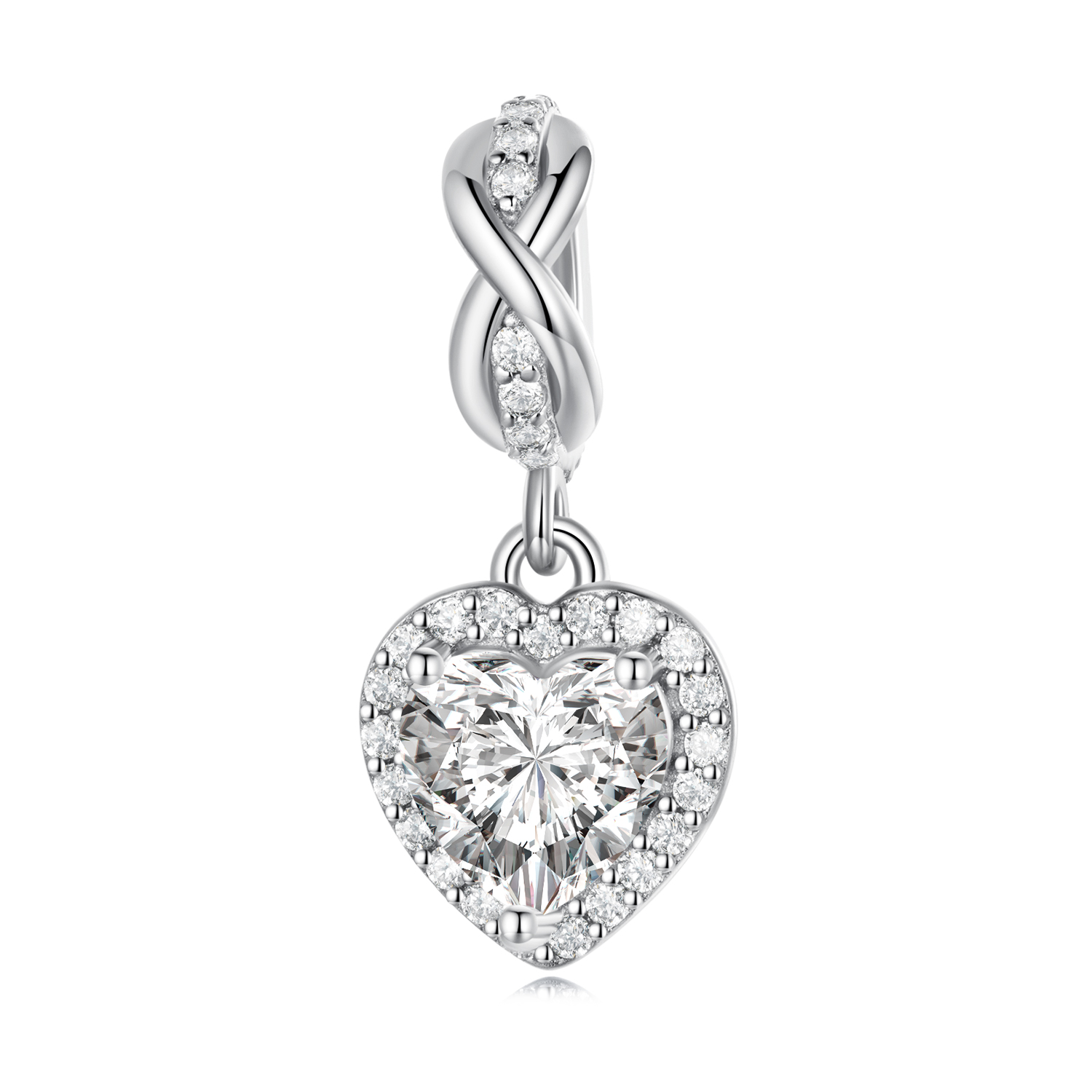 estilo pandora corazón brillante colgante bsc663