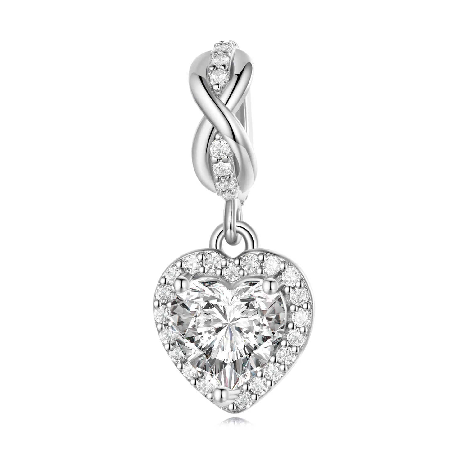 estilo pandora corazón brillante colgante bsc663