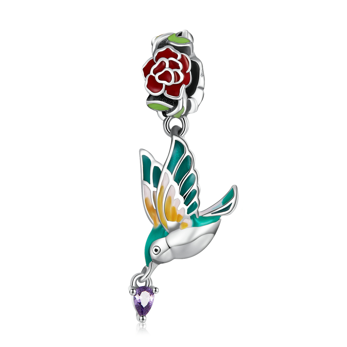 pandora estilo flores y pájaros colgante scc2195