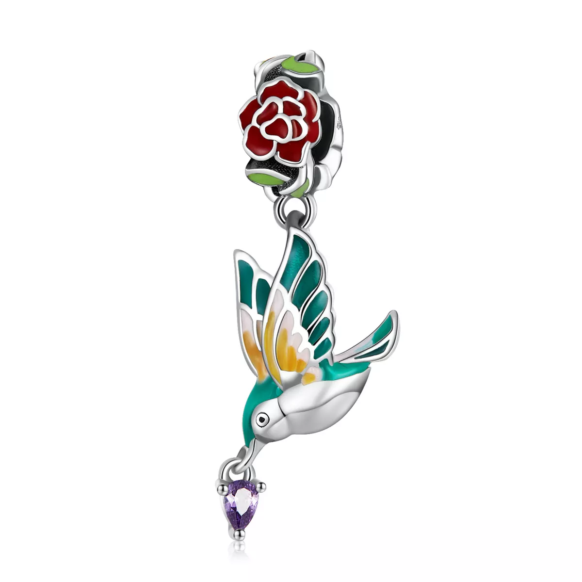 pandora estilo flores y pájaros colgante scc2195
