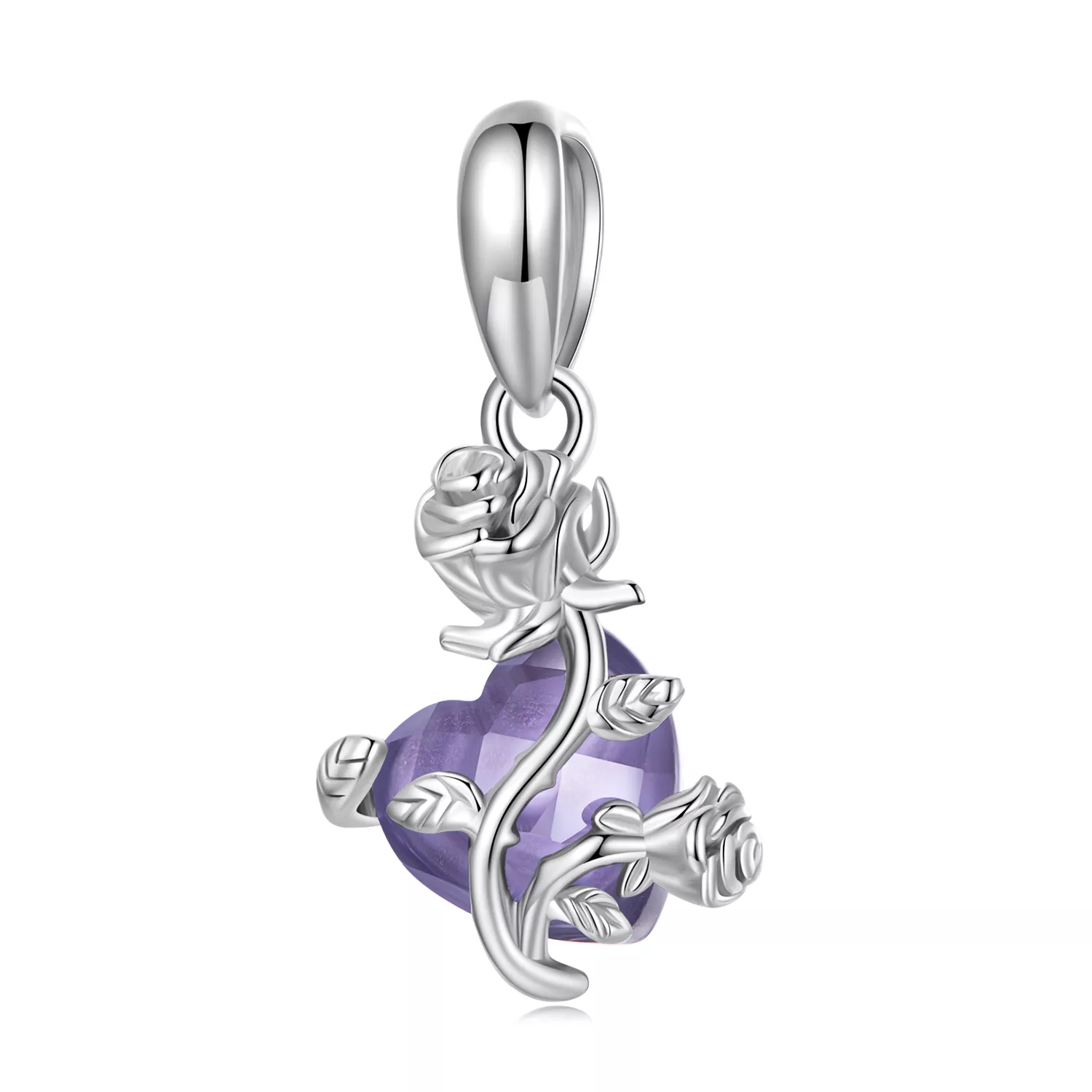pandora estilo rosa corazón colgante bsc661