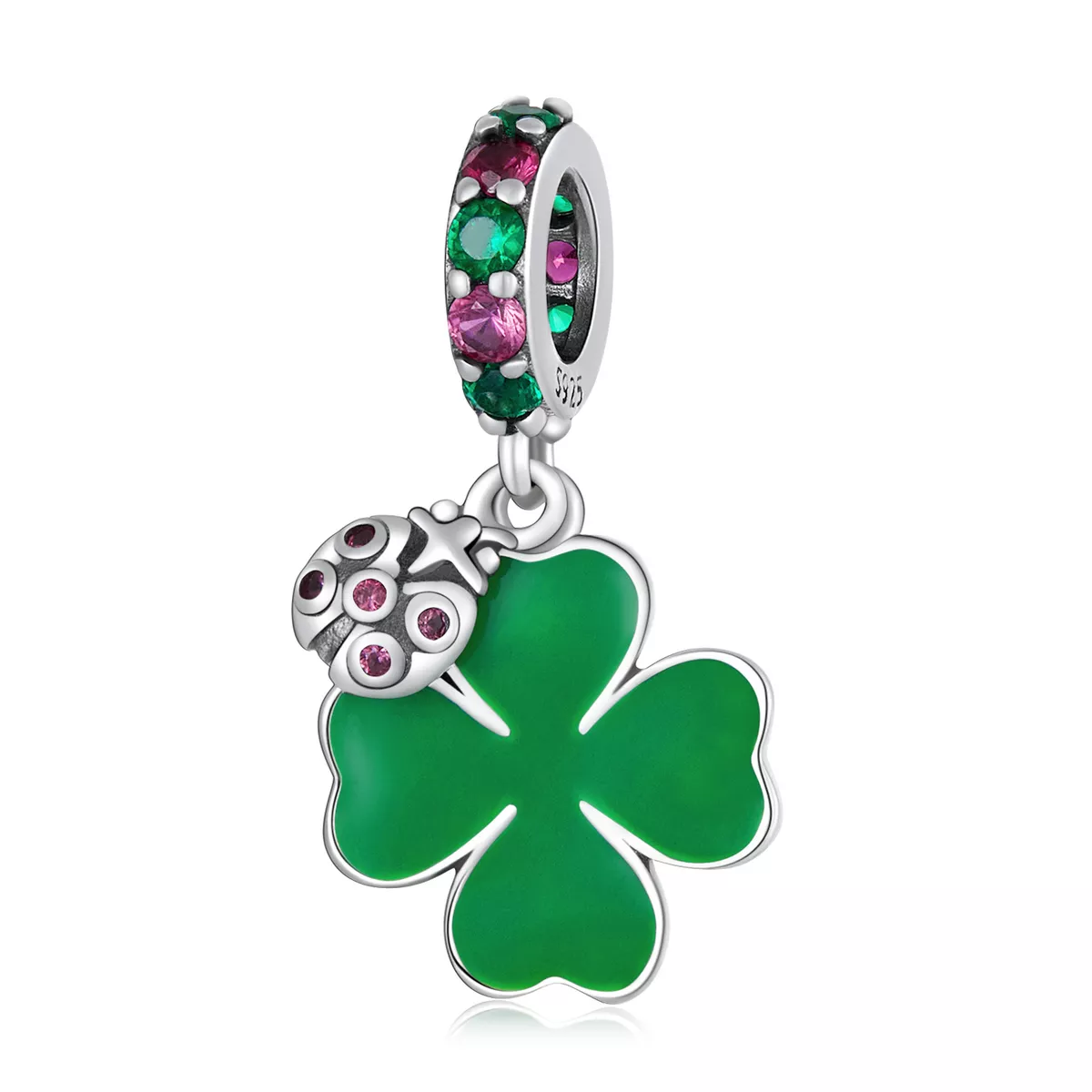 pandora estilo trébol mariquita dije scc2187