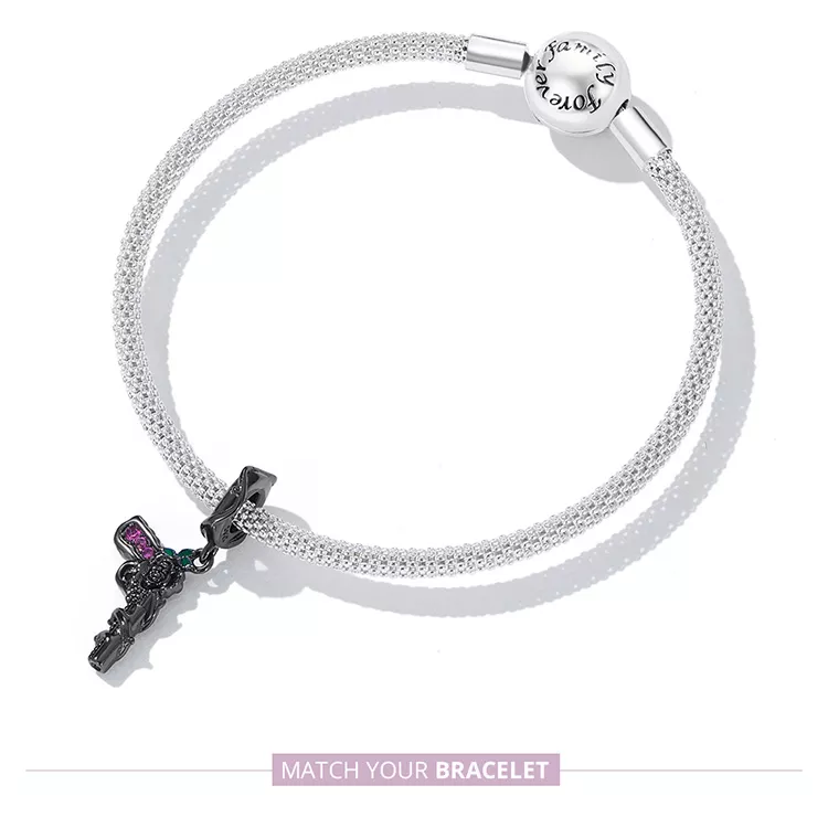 (imagen para) Pendiente colgante estilo Pandora con pistola rosa - SCC2241 - Ver 8