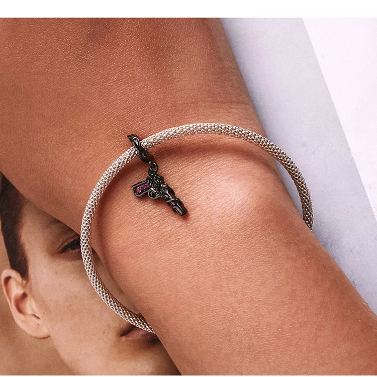 (imagen para) Pendiente colgante estilo Pandora con pistola rosa - SCC2241 - Ver 9