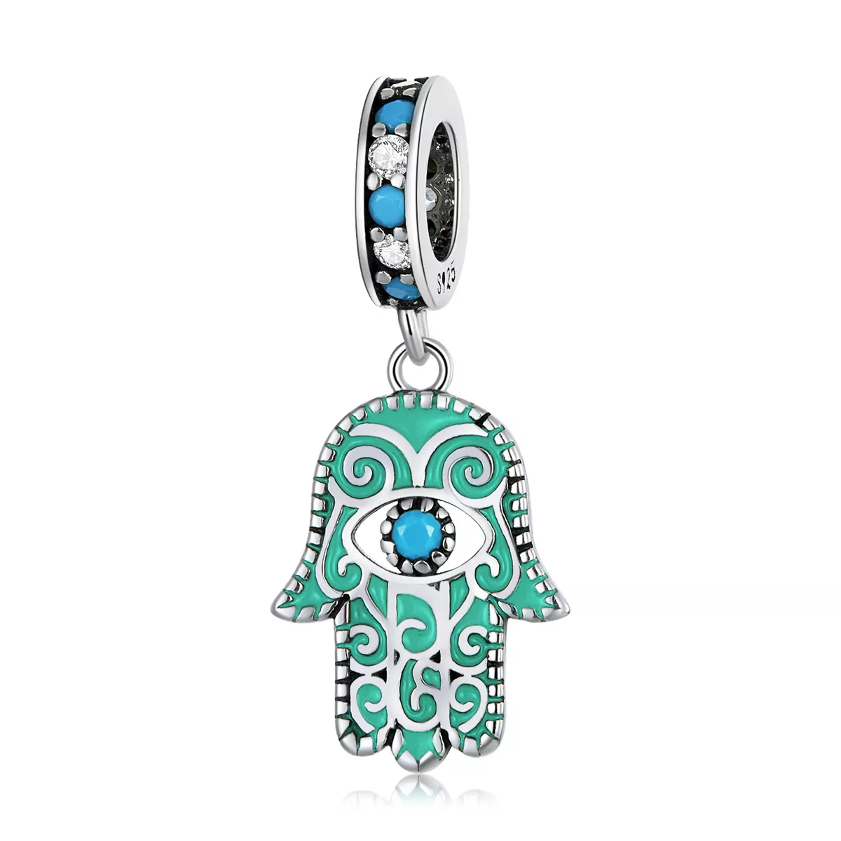 pulsera estilo pandora con colgante de mano de fátima bsc593