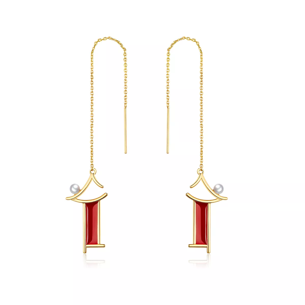 pendientes colgantes de memoria estilo pandora en color rojo bse340