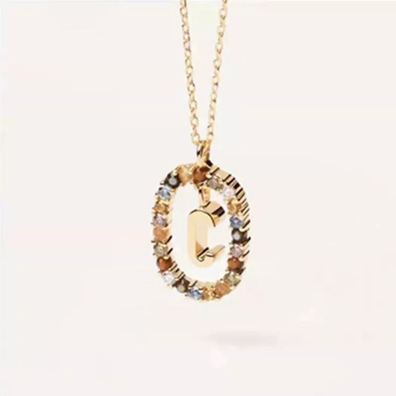 (imagen para) Collar estilo Pandora Shine con letra C - BSN245-C - Ver 2
