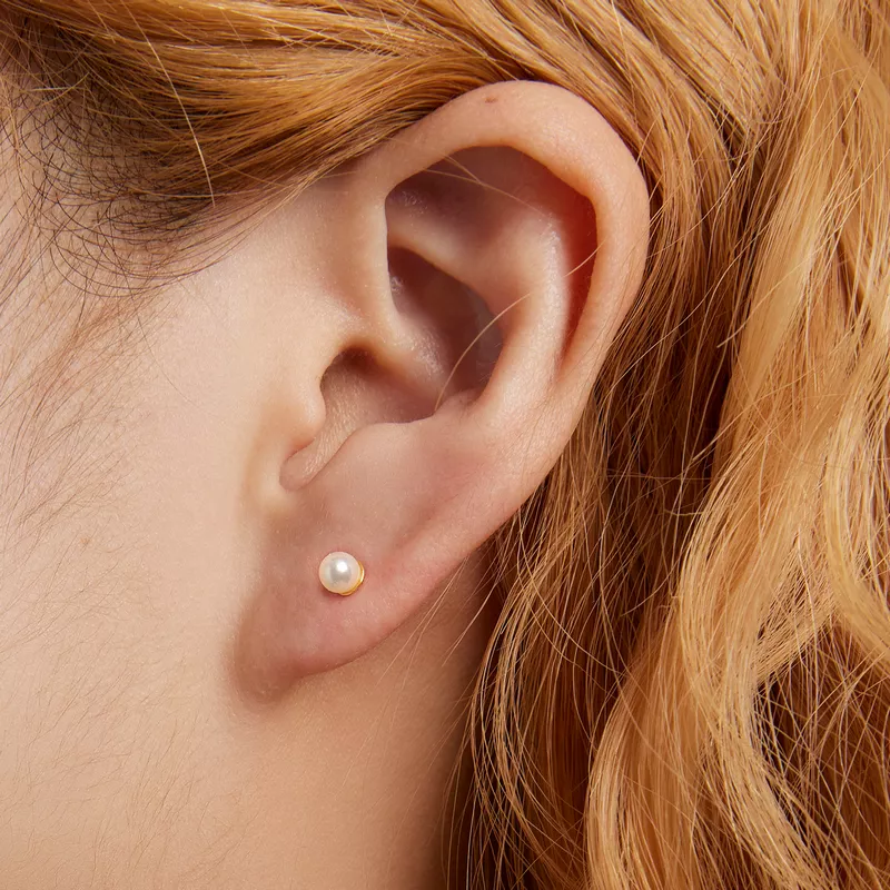 (imagen para) Aretes de perlas estilo Pandora - BSE630-BL - Ver 5